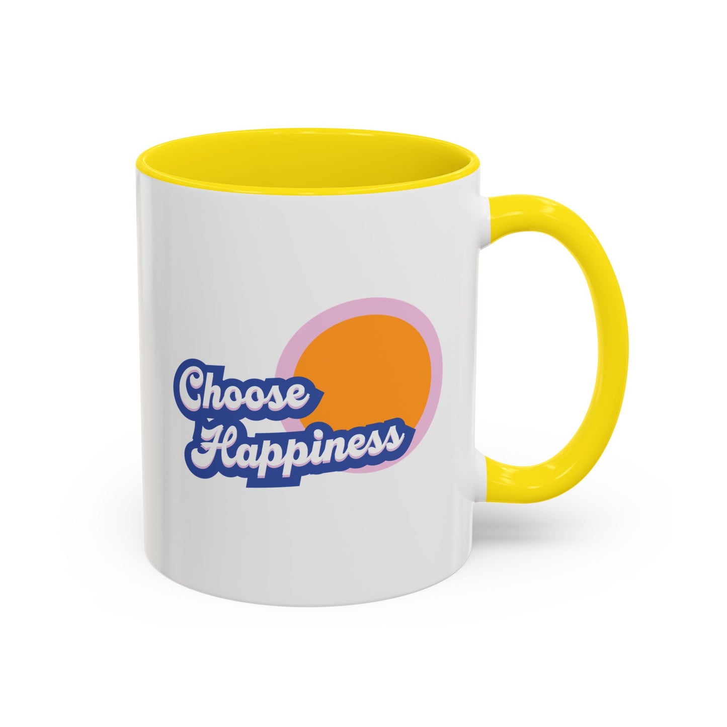 Choose Happiness Accent Coffee Mug, Motivational Ceramic Cup, Gift for Coffee Lovers, Positive Vibes Mug, Office Coffeeware