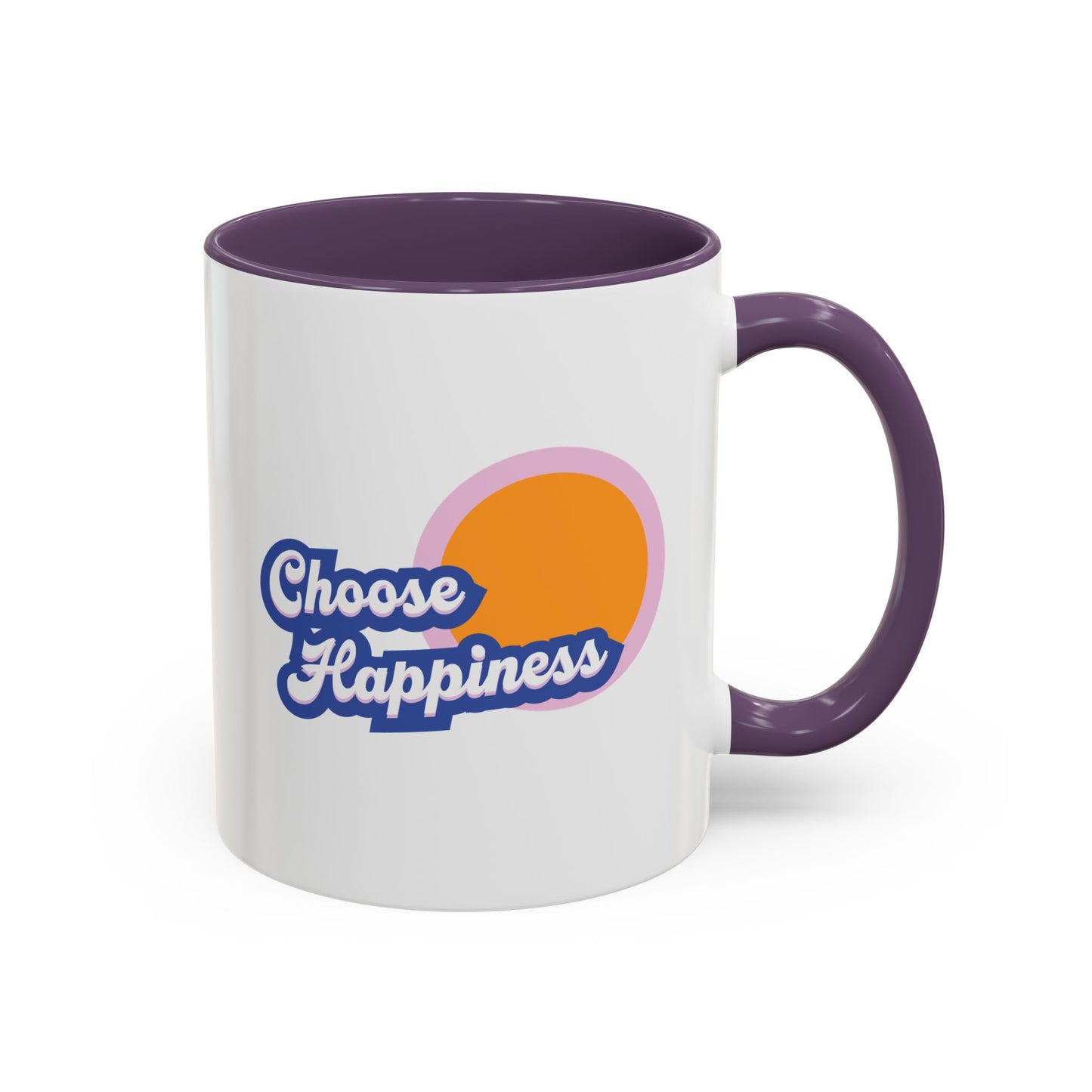 Choose Happiness Accent Coffee Mug, Motivational Ceramic Cup, Gift for Coffee Lovers, Positive Vibes Mug, Office Coffeeware