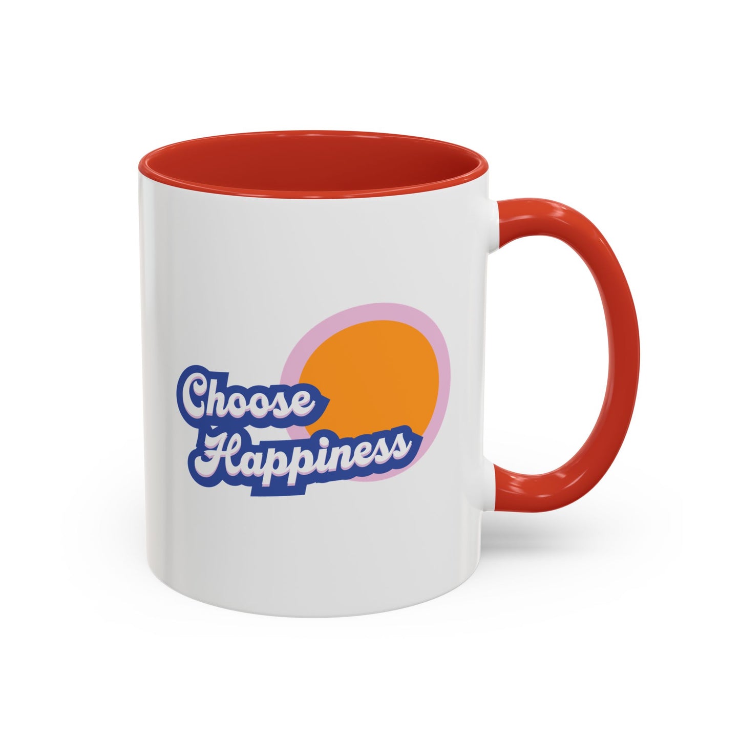Choose Happiness Accent Coffee Mug, Motivational Ceramic Cup, Gift for Coffee Lovers, Positive Vibes Mug, Office Coffeeware