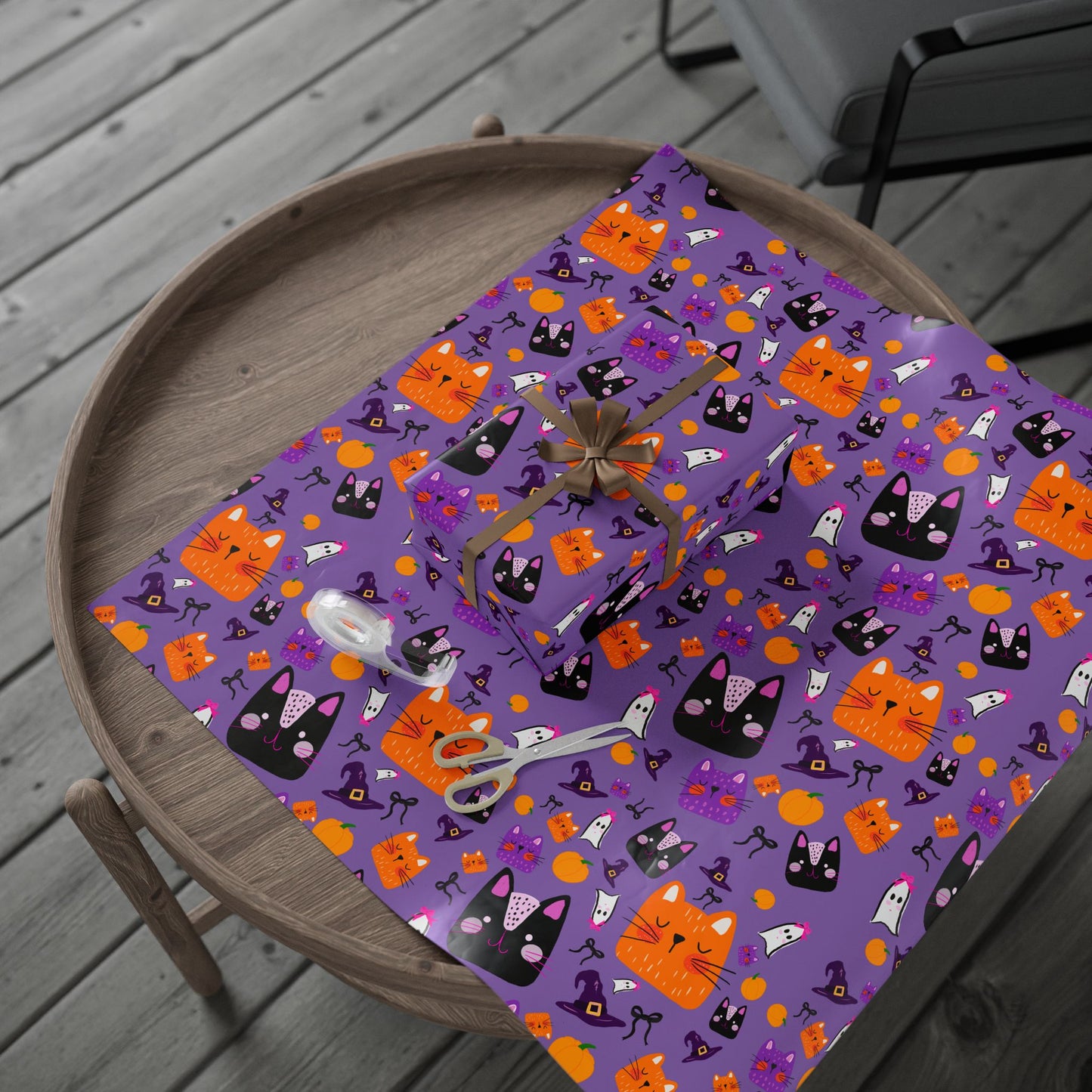 Colorful Cat-Themed Wrapping Papers, Halloween Gift Wrap, Cute Cat Birthday Wrapping, Pet Lover Present Wrap, Fun Holiday Paper