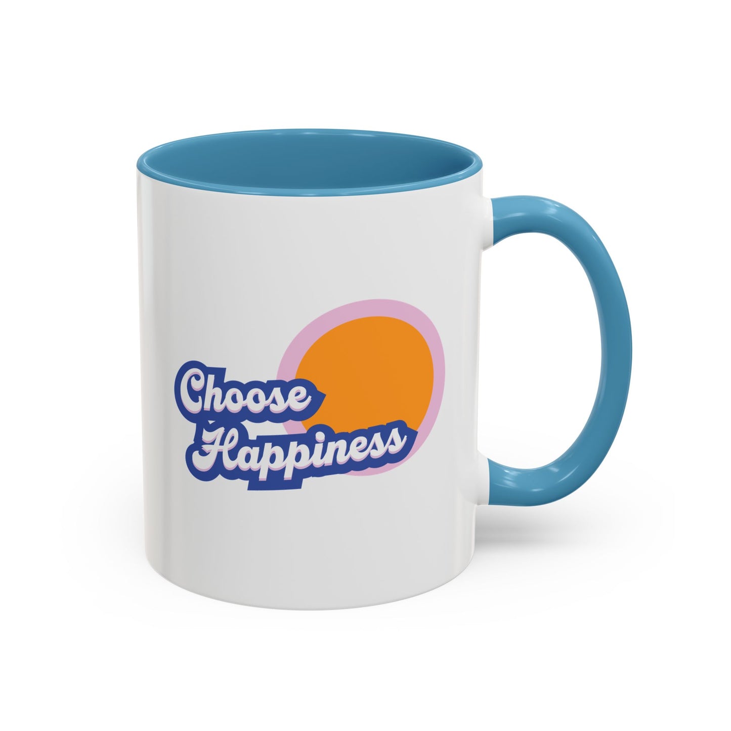 Choose Happiness Accent Coffee Mug, Motivational Ceramic Cup, Gift for Coffee Lovers, Positive Vibes Mug, Office Coffeeware
