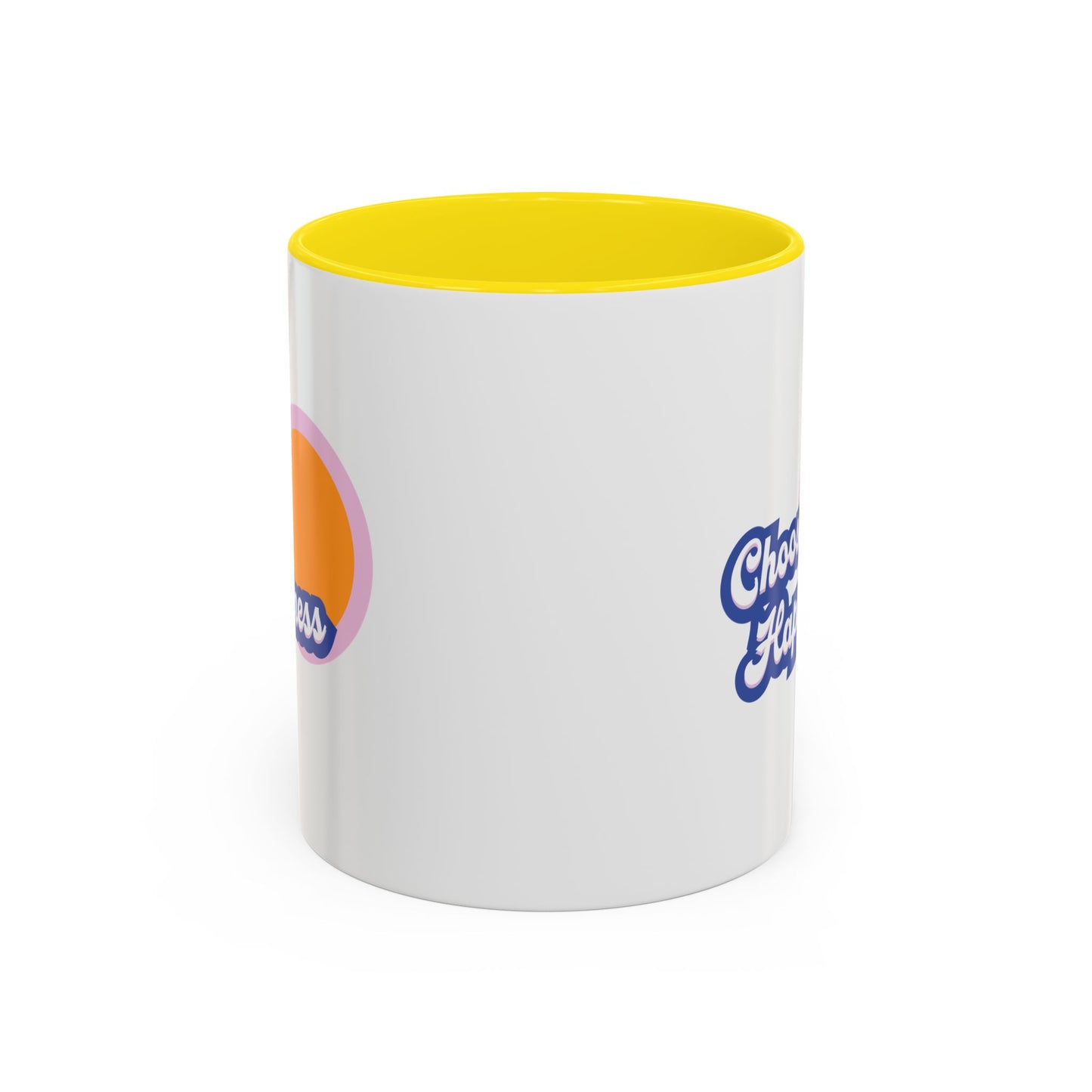 Choose Happiness Accent Coffee Mug, Motivational Ceramic Cup, Gift for Coffee Lovers, Positive Vibes Mug, Office Coffeeware