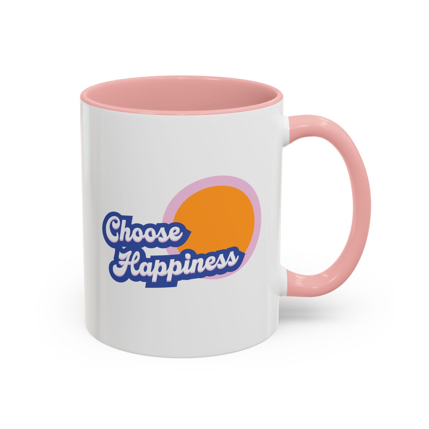 Choose Happiness Accent Coffee Mug, Motivational Ceramic Cup, Gift for Coffee Lovers, Positive Vibes Mug, Office Coffeeware
