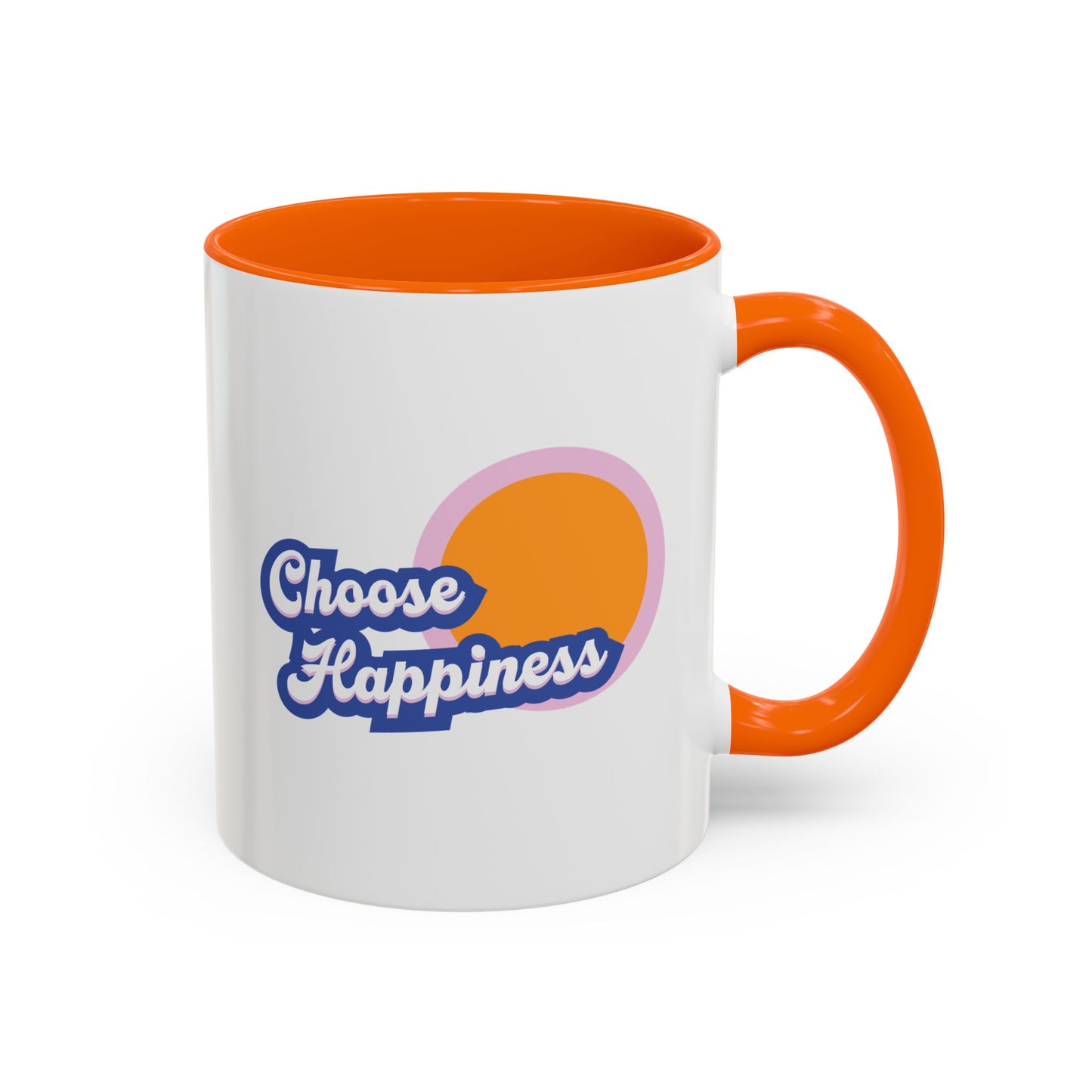 Choose Happiness Accent Coffee Mug, Motivational Ceramic Cup, Gift for Coffee Lovers, Positive Vibes Mug, Office Coffeeware