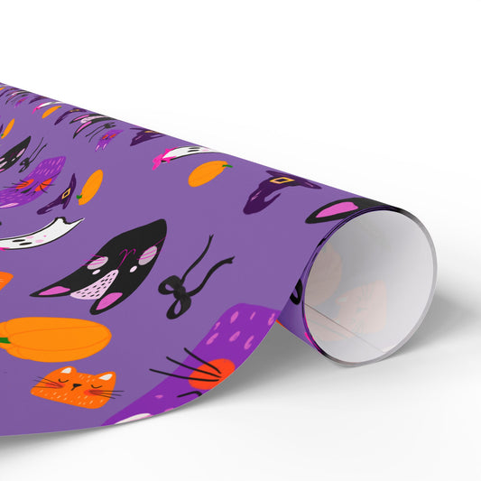 Colorful Cat-Themed Wrapping Papers, Halloween Gift Wrap, Cute Cat Birthday Wrapping, Pet Lover Present Wrap, Fun Holiday Paper