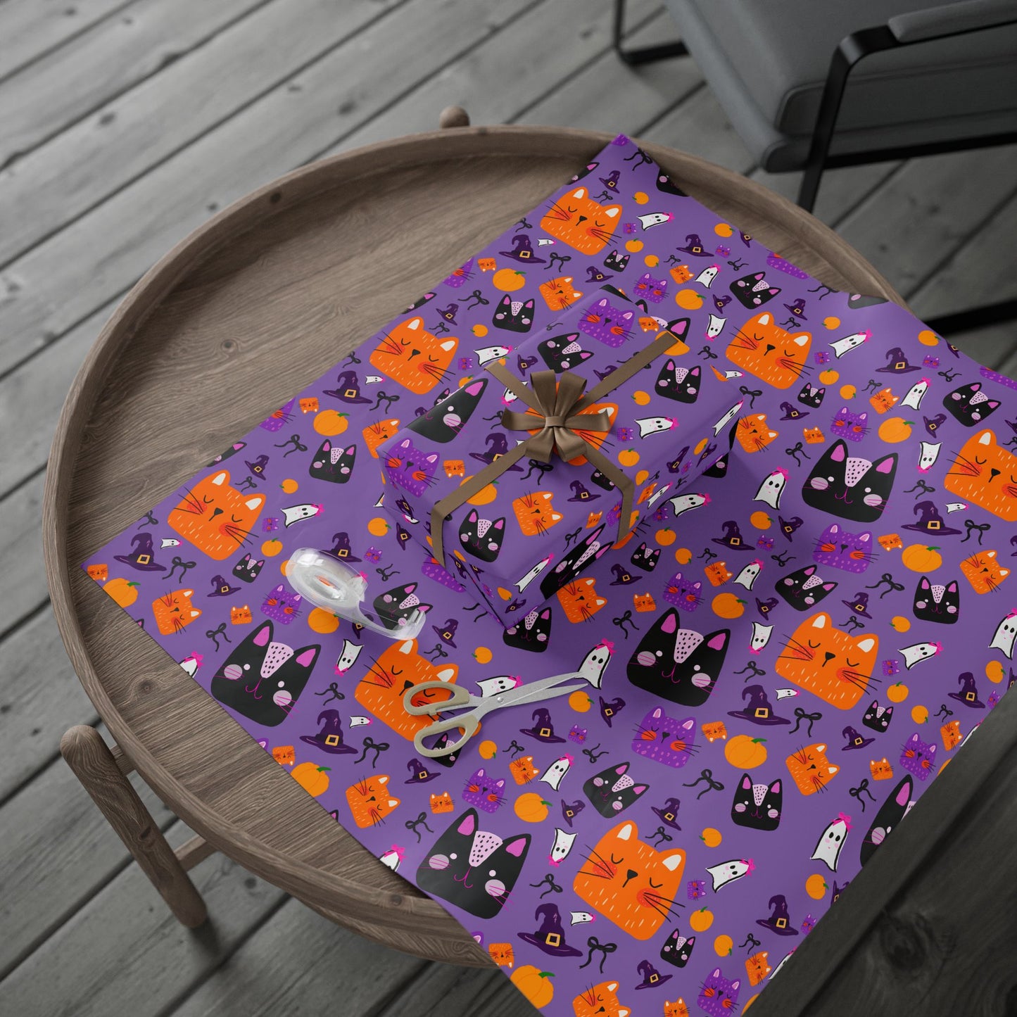 Colorful Cat-Themed Wrapping Papers, Halloween Gift Wrap, Cute Cat Birthday Wrapping, Pet Lover Present Wrap, Fun Holiday Paper