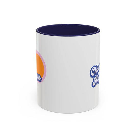 Choose Happiness Accent Coffee Mug, Motivational Ceramic Cup, Gift for Coffee Lovers, Positive Vibes Mug, Office Coffeeware