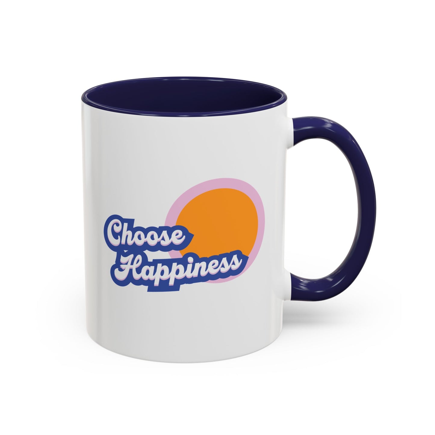 Choose Happiness Accent Coffee Mug, Motivational Ceramic Cup, Gift for Coffee Lovers, Positive Vibes Mug, Office Coffeeware