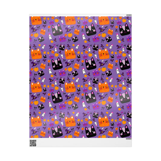 Colorful Cat-Themed Wrapping Papers, Halloween Gift Wrap, Cute Cat Birthday Wrapping, Pet Lover Present Wrap, Fun Holiday Paper