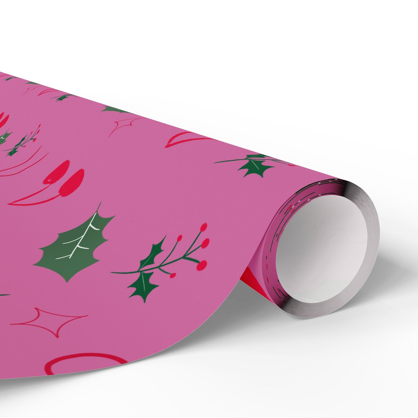 Holiday Holly & Bows Wrapping Paper Roll