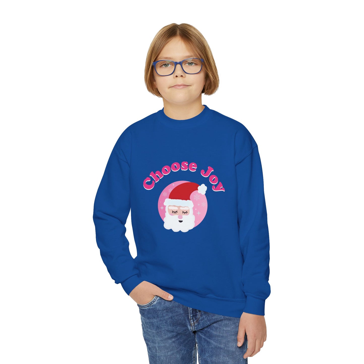 "Choose Joy" Santa Youth Crewneck Sweatshirt