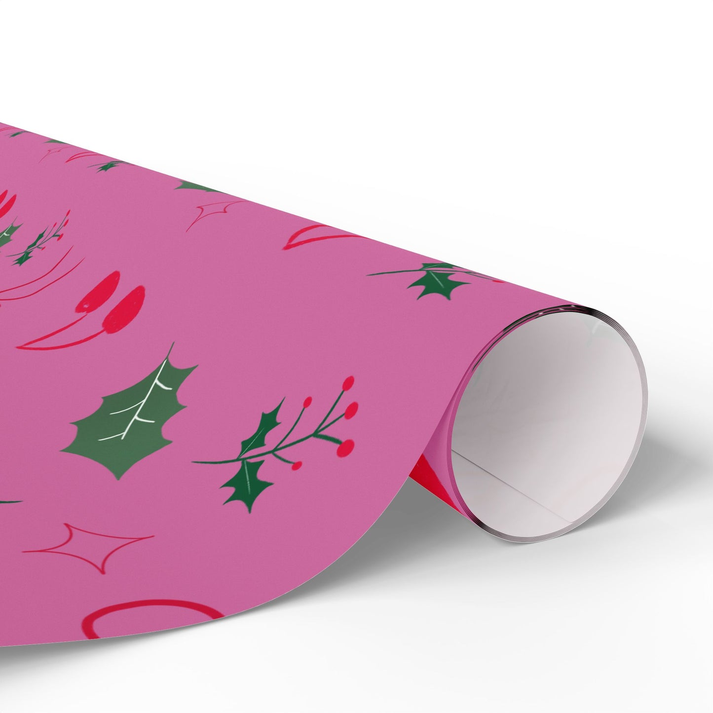 Holiday Holly & Bows Wrapping Paper Roll