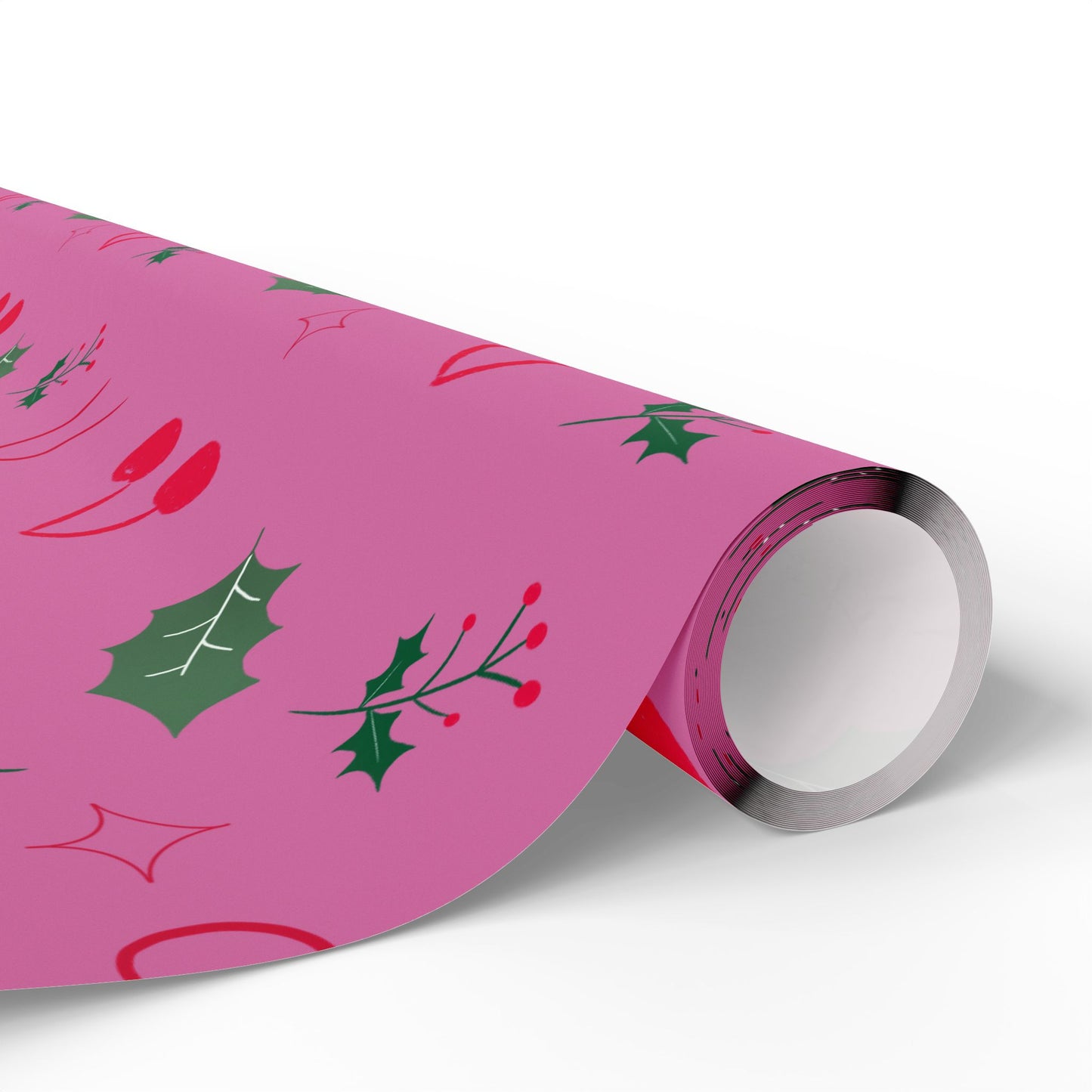 Holiday Holly & Bows Wrapping Paper Roll