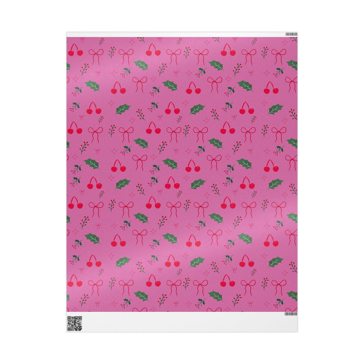 Holiday Holly & Bows Wrapping Paper Roll