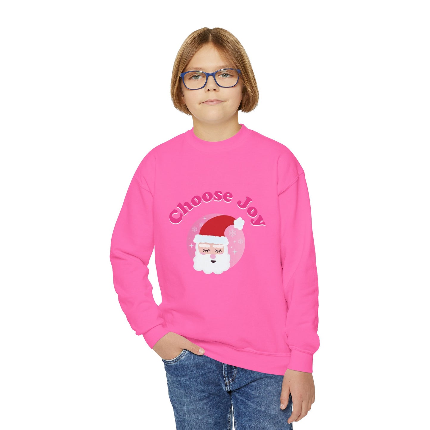 "Choose Joy" Santa Youth Crewneck Sweatshirt