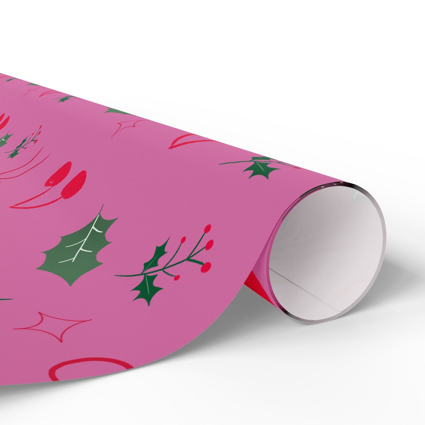 Holiday Holly & Bows Wrapping Paper Roll