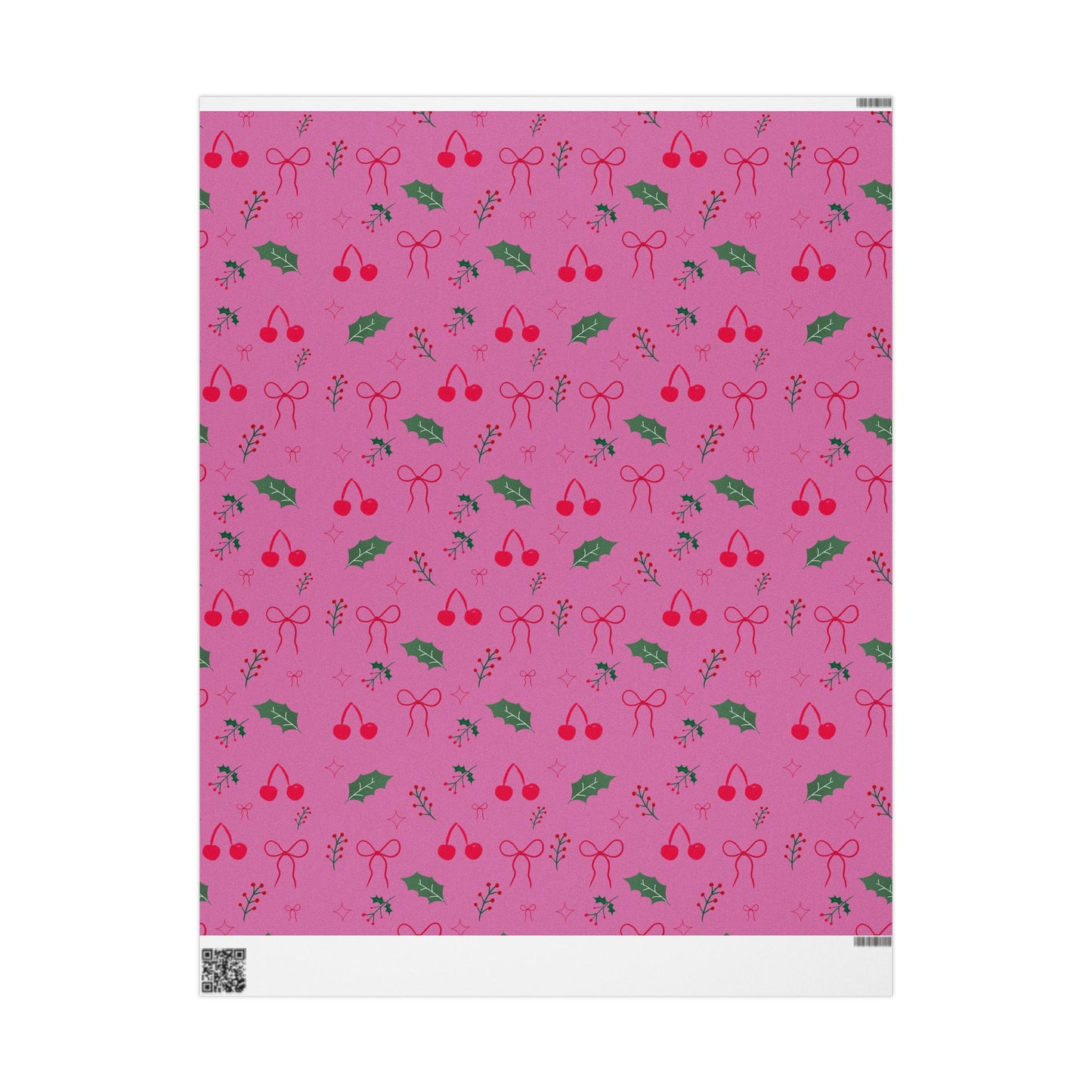 Holiday Holly & Bows Wrapping Paper Roll